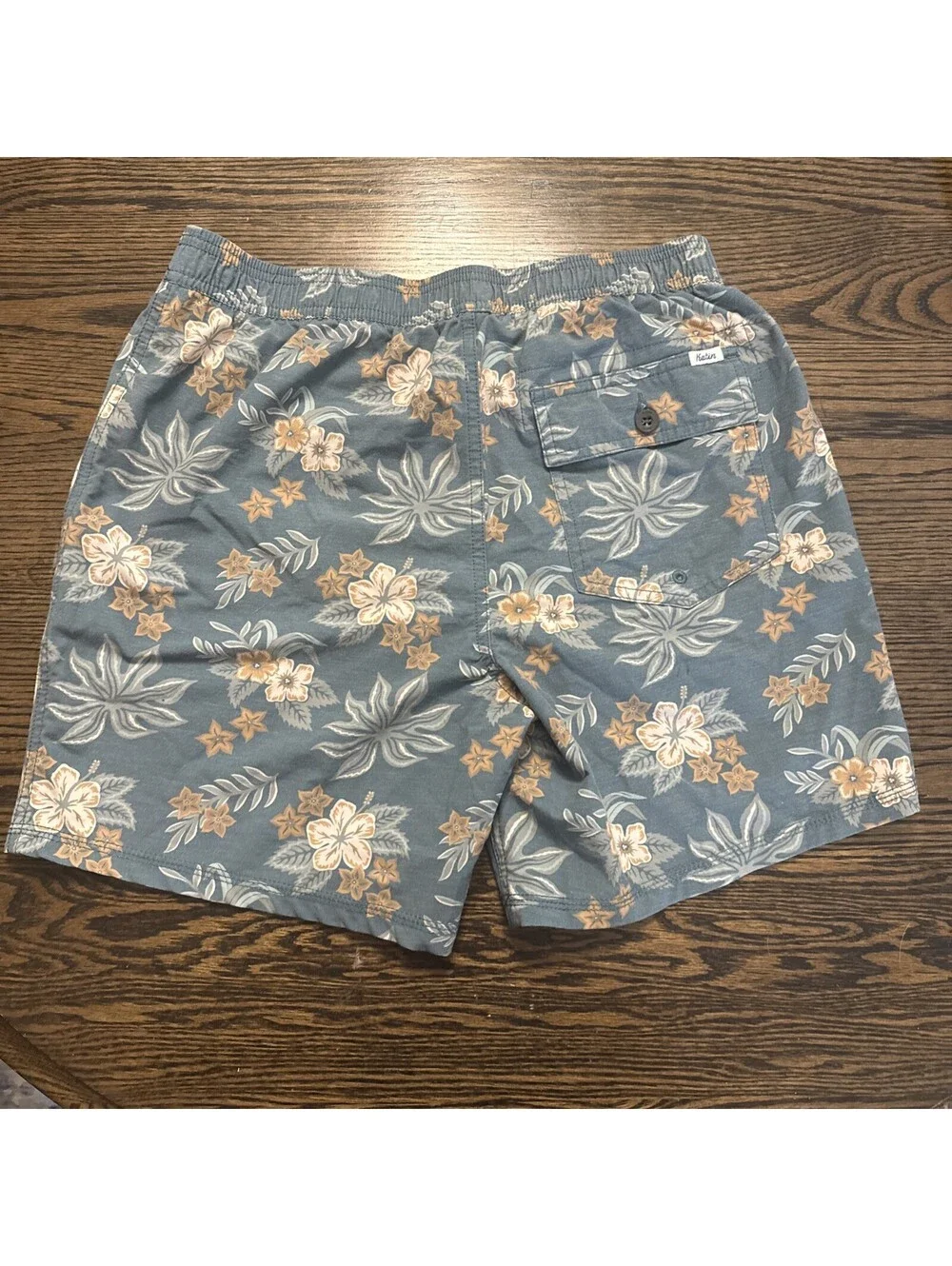 Katin Swim Trunks Mens Small Lined Floral Drawstring Pockets Quick Dry